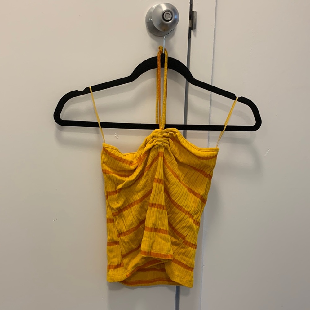Really cute Y2K orange striped tube top/ halter top from Zara